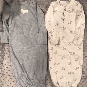 🐶🐺2pc NB cotton sleep gowns dog 🐶🐺 Carter’s
